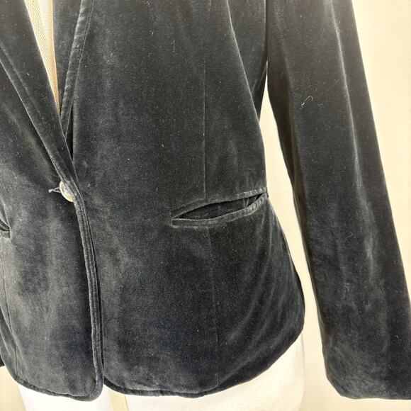 80's Black Velvet Blazer Goth Dark Academia Cos Cob S - Picture 5 of 15